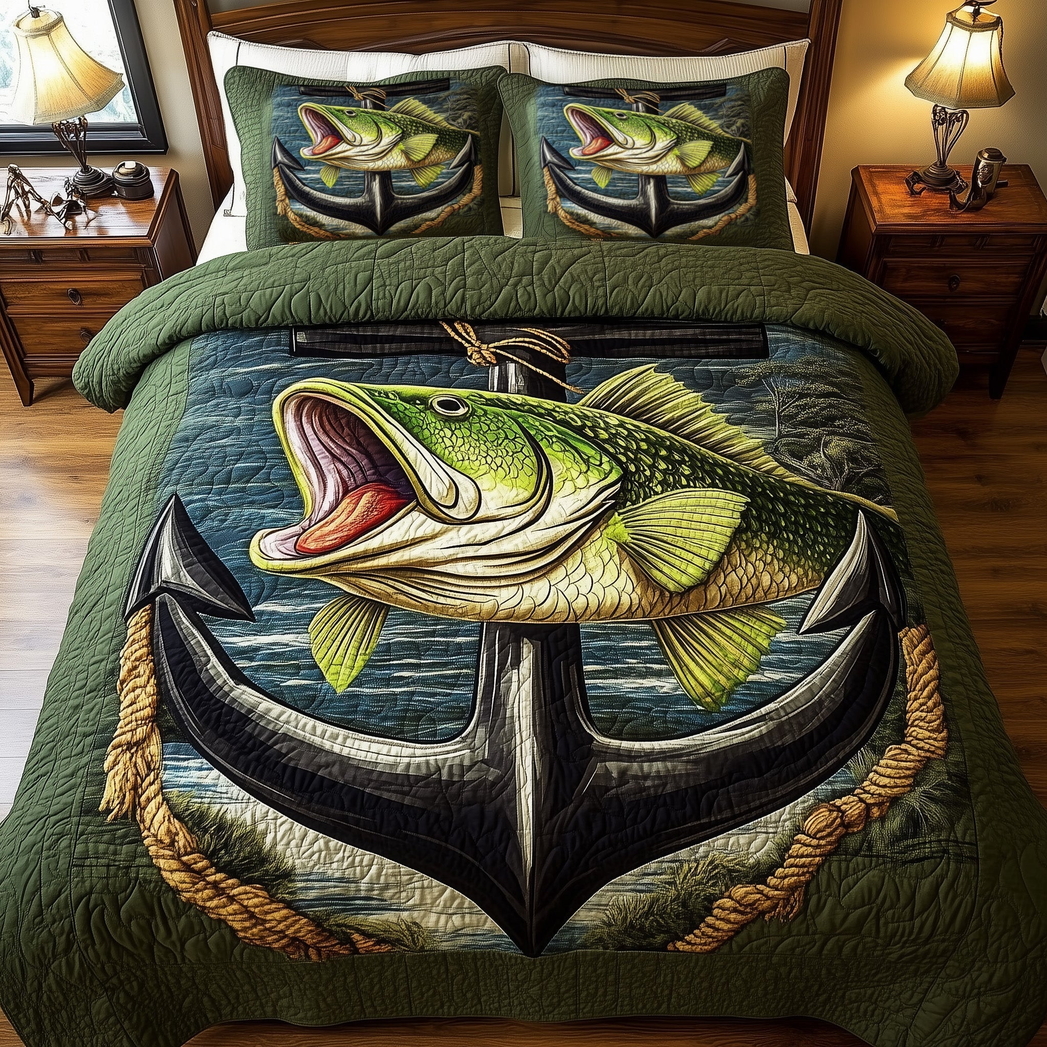 Deep Sea Dreams Quilted Bedding Set Bed Decor Ideas Fishing Related Gifts