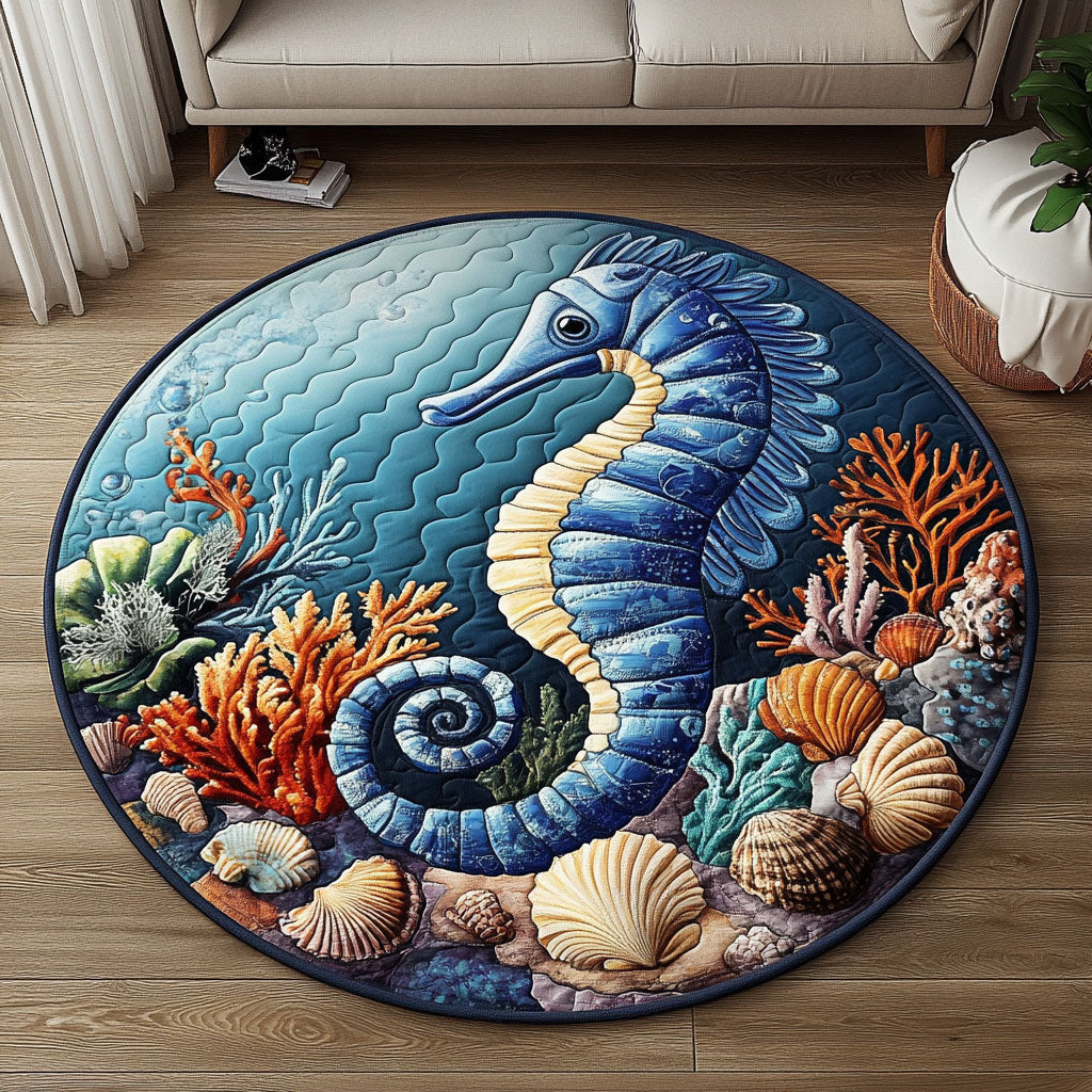 Deep Sea Wonder Quilted Round Mat Large Round Carpet Great Gifts For Mom
