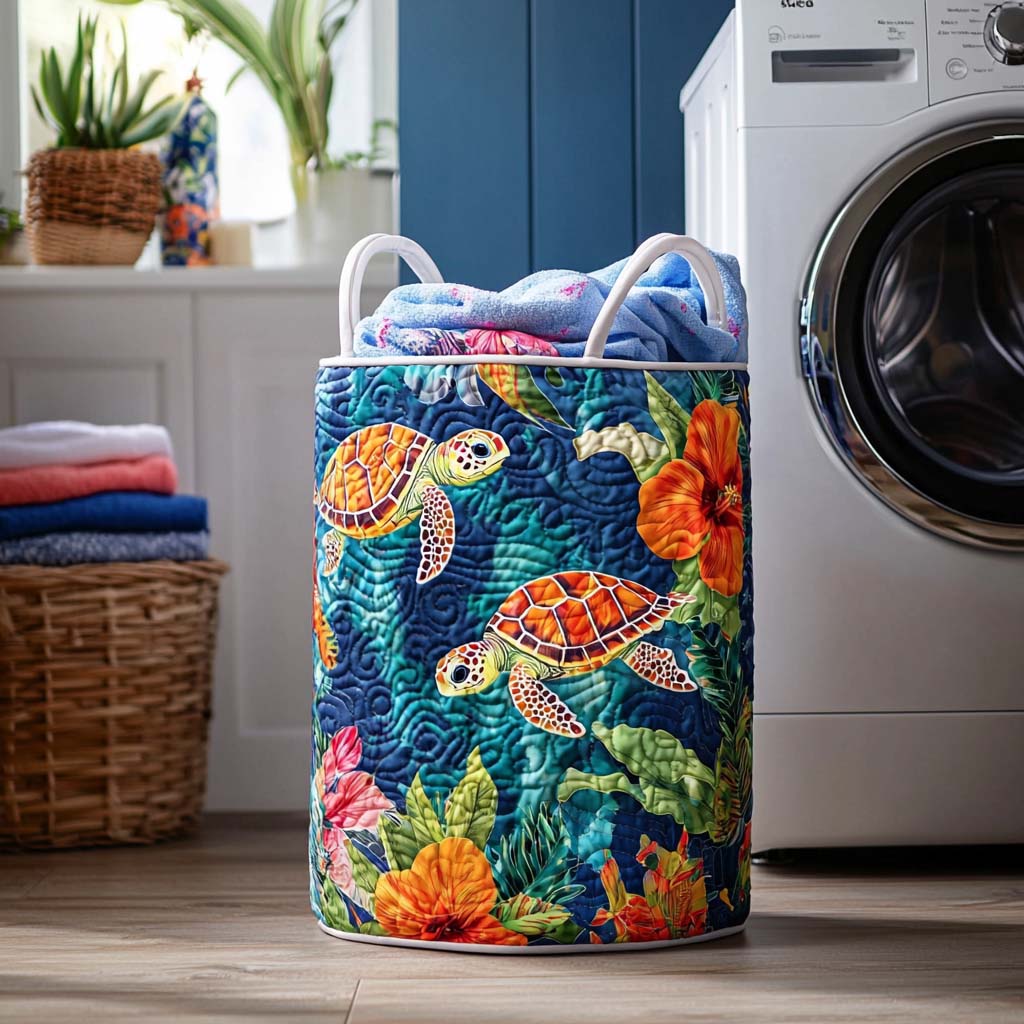 Deep Serenity Quilted Laundry Basket Laundry Hamper Good Mothers Day Ideas