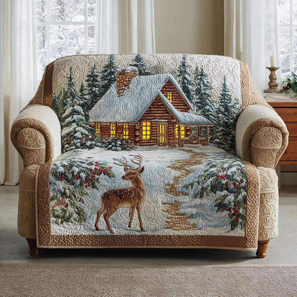 Deer Cabin Quilted Sofa Cover Sofa Couch Cover Christmas Presents For Mother In Law