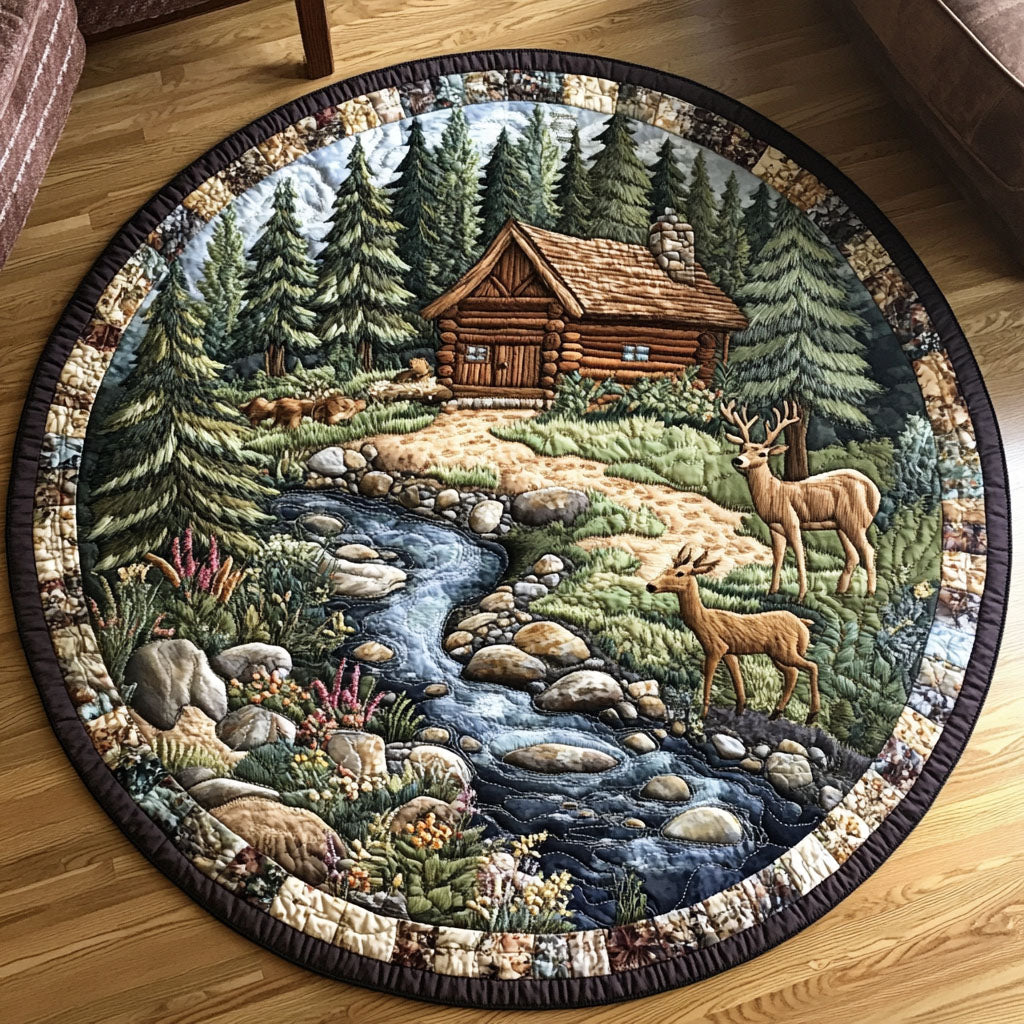 Deer Creek Quilted Round Mat Round Indoor Area Rugs Best Gifts For Mothers