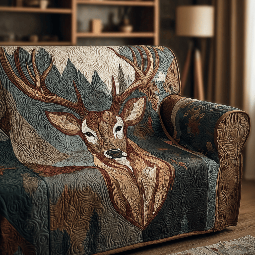 Deer Haven Quilted Sofa Cover Sofa Cover Slipcover Deer Themed Gifts For Him