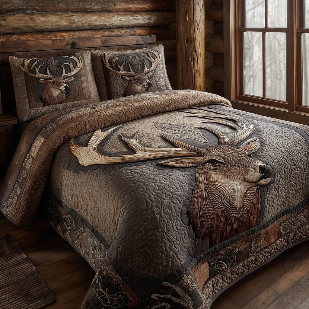 Deer Haven Rustin Quilted Bedding Set Bedroom Decoration Gifts For Deer Hunting