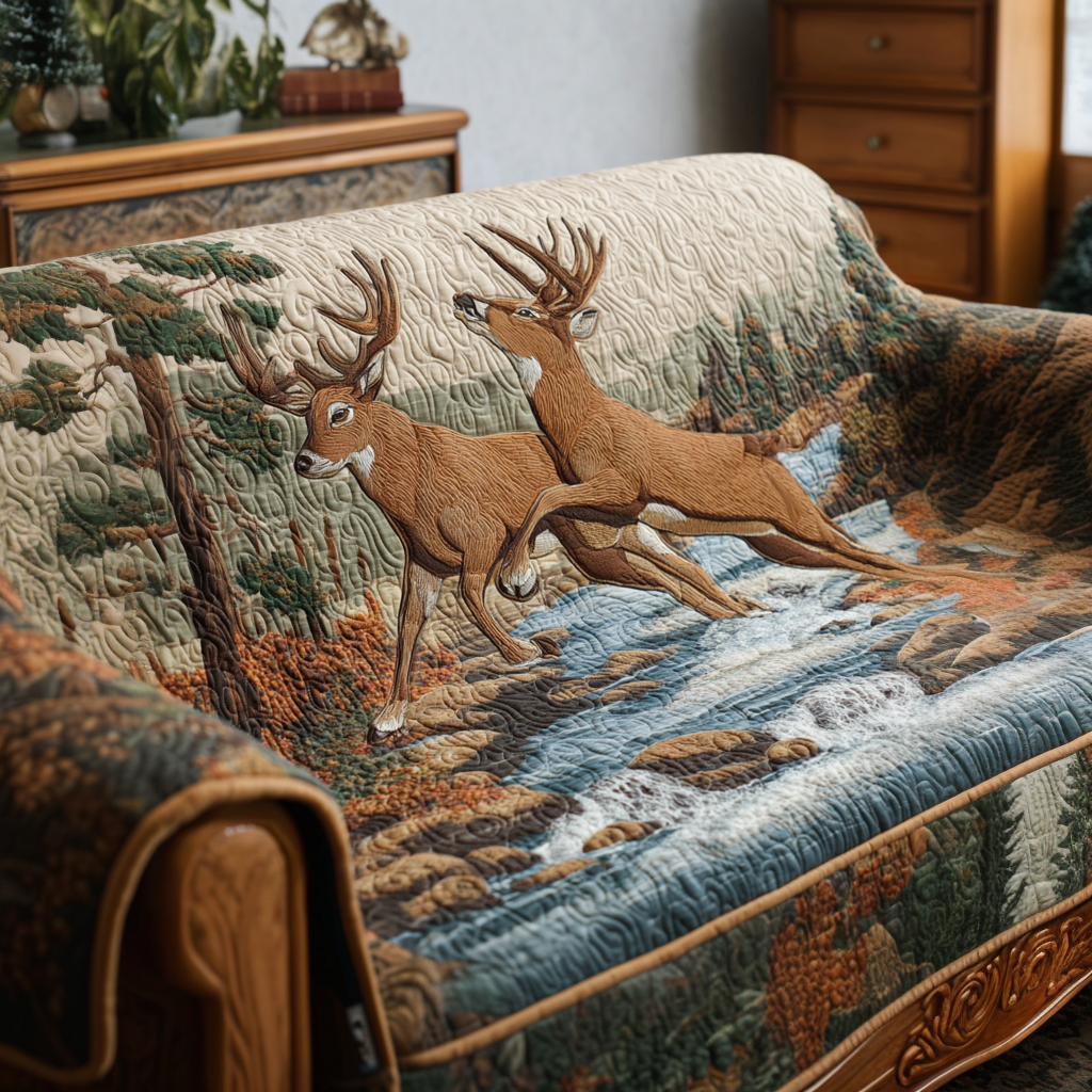 Deer Path Quilted Sofa Cover Cool Sofa Covers Good Gifts For Deer Hunters