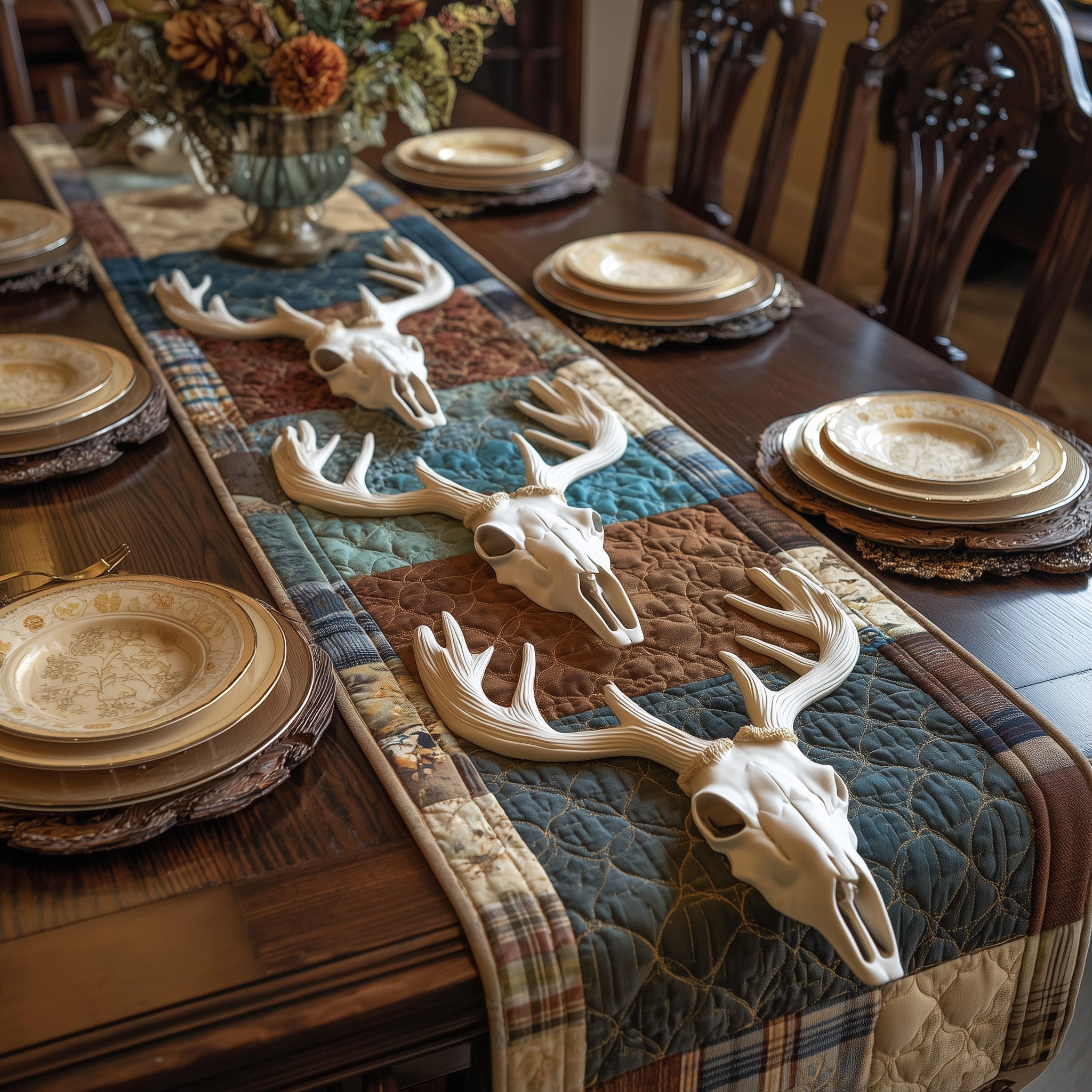 Deer Serenity Quilted Table Runner Best Table Runner Christmas Gifts For Deer Hunters