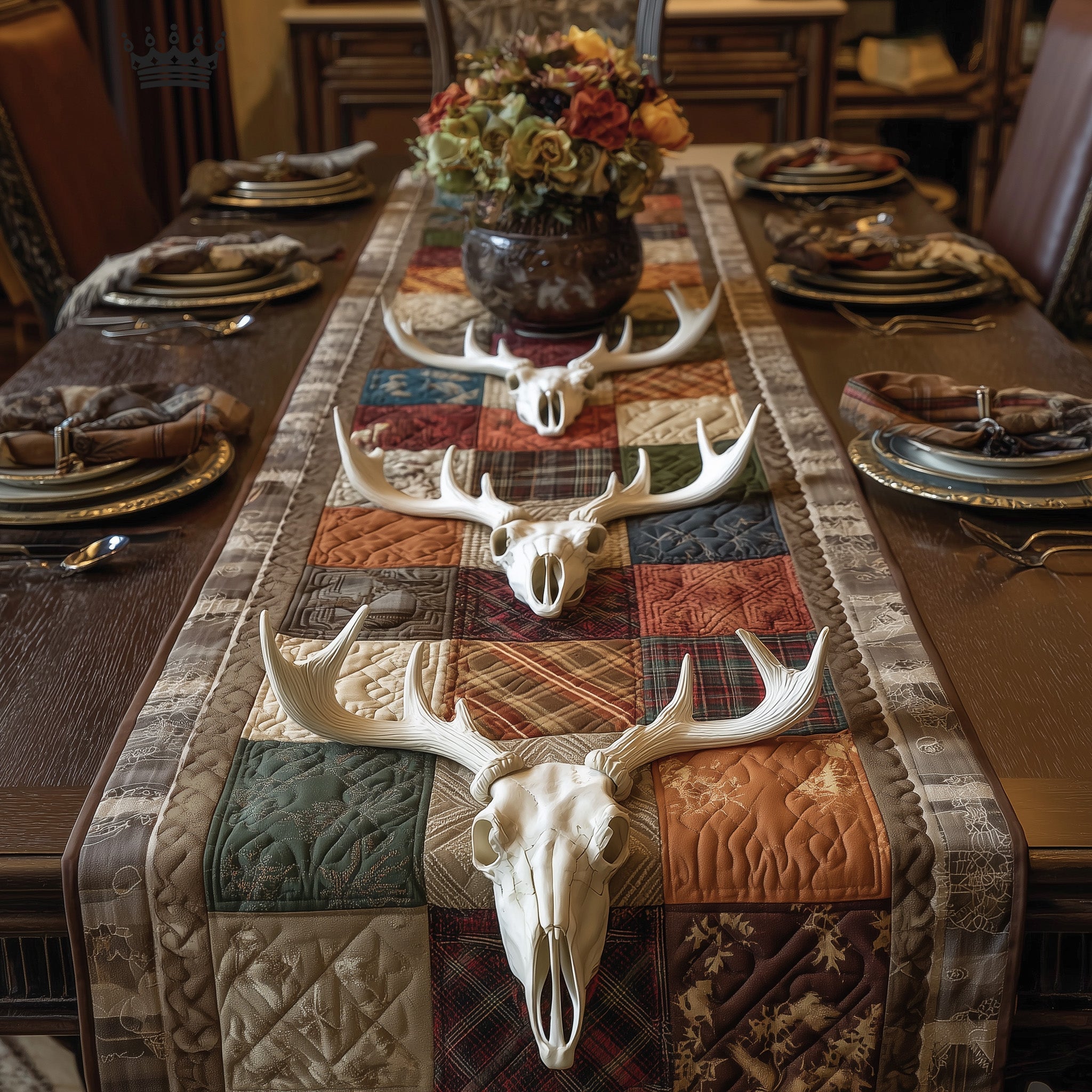 Deer Serenity Quilted Table Runner Table Runners Long Deer Gifts For Him