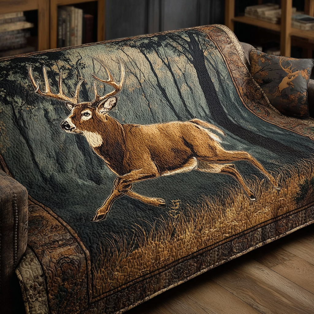 Deer Spirit Quilted Sofa Cover Couch Protector Cool Gifts For Deer Hunters