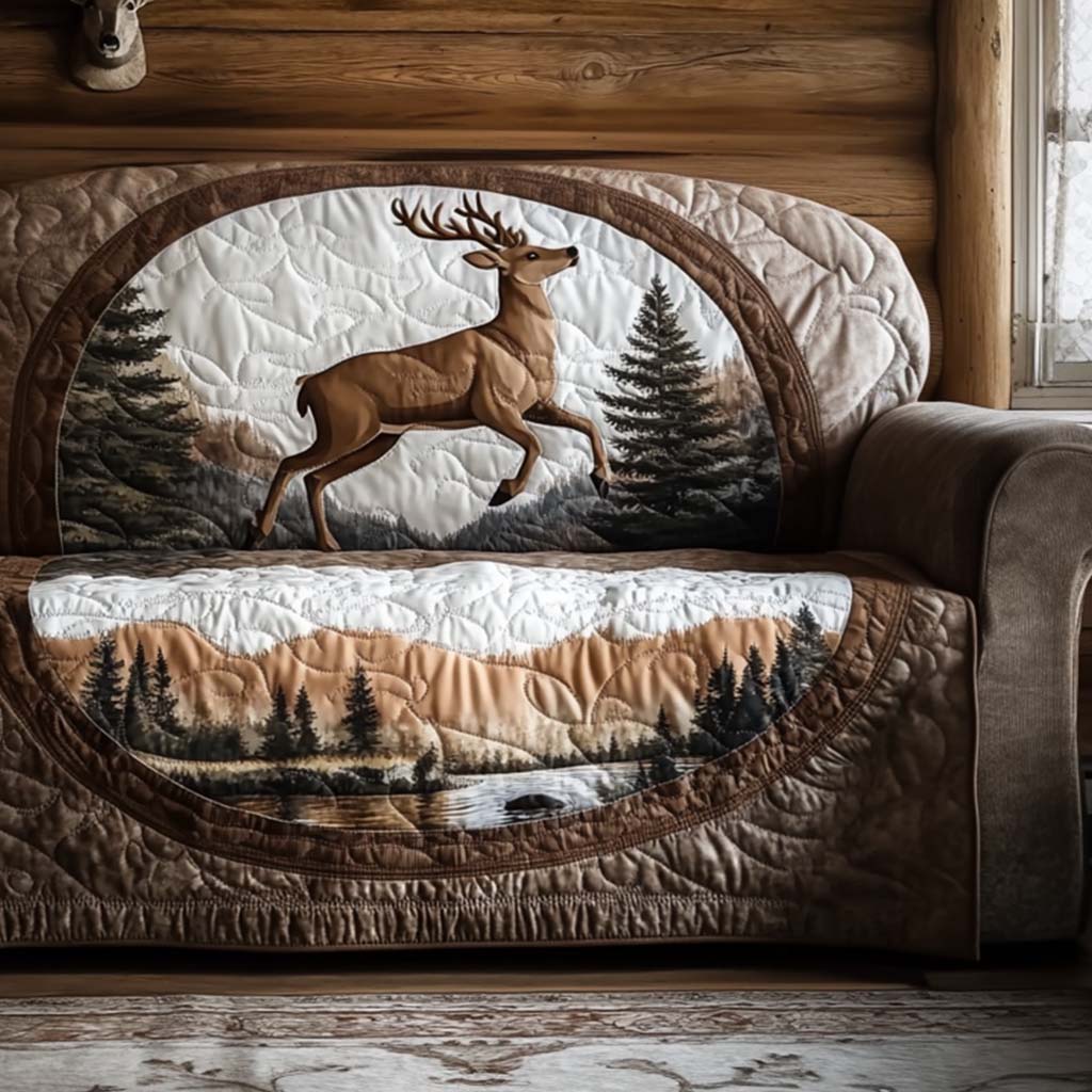 Deer Trail Quilted Sofa Cover Sofa Furniture Slip Covers Good Fathers Day Gifts