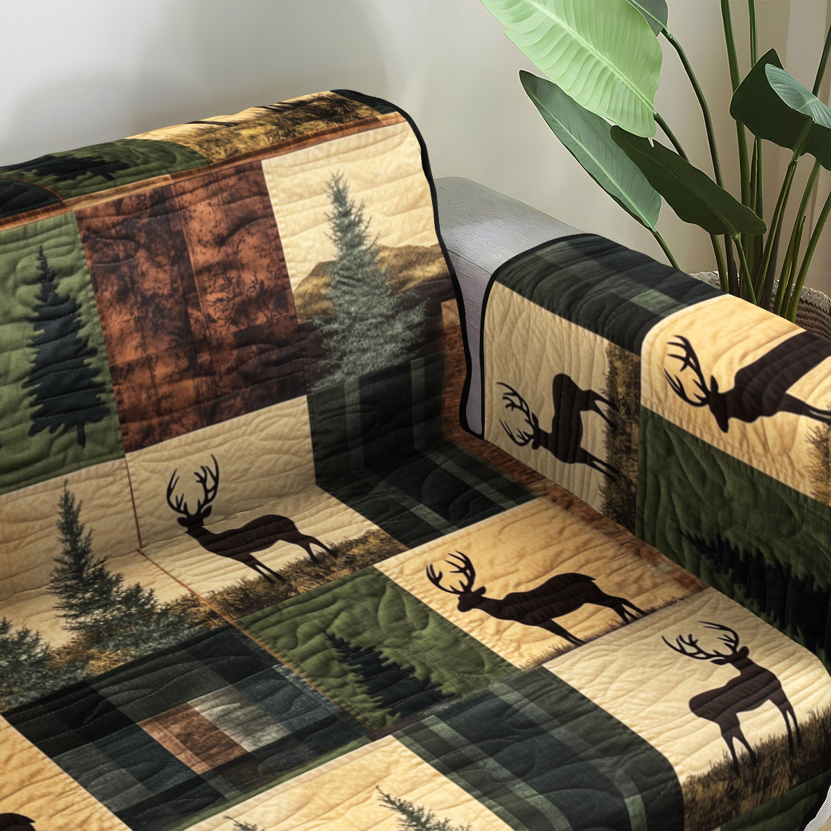 Deer Valley Haven Quilted Sofa Cover Living Room Decorations Good Gifts For Deer Hunters