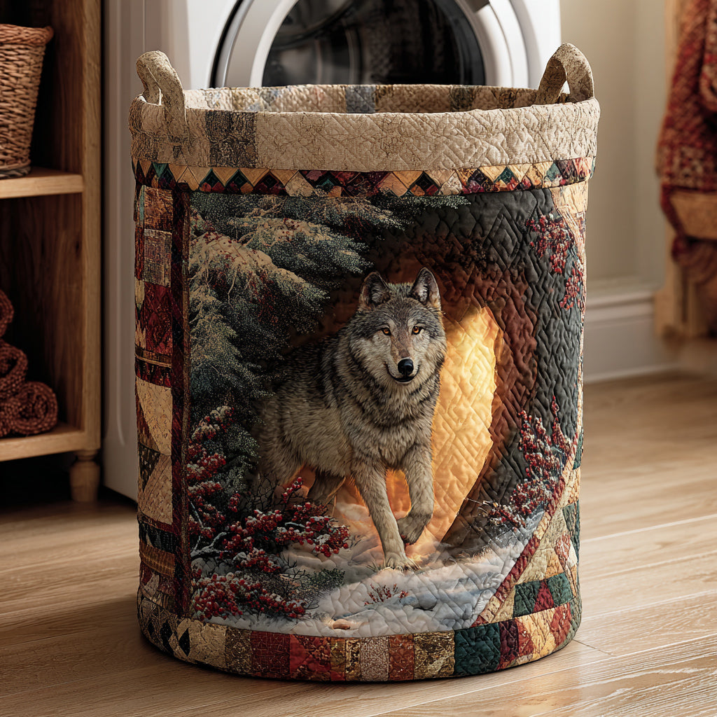 Den Wolf Shelter Quilted Laundry Basket Home Decor Simple Father's Day Gift Ideas