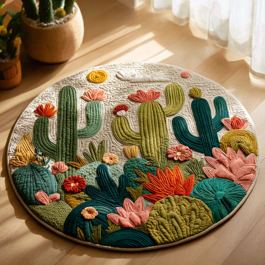 Desert Eden Quilted Round Mat Round Carpets And Rugs Gifts For Western Lovers