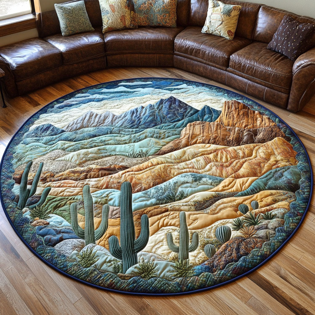 Desert Escape Quilted Round Mat Round Carpet Mats Best Gifts For Your Mom