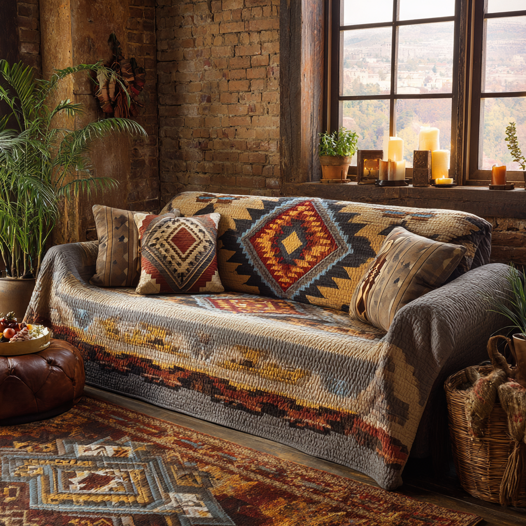 Desert Flame Quilted Sofa Cover Best Sofa Slipcovers Native American Presents