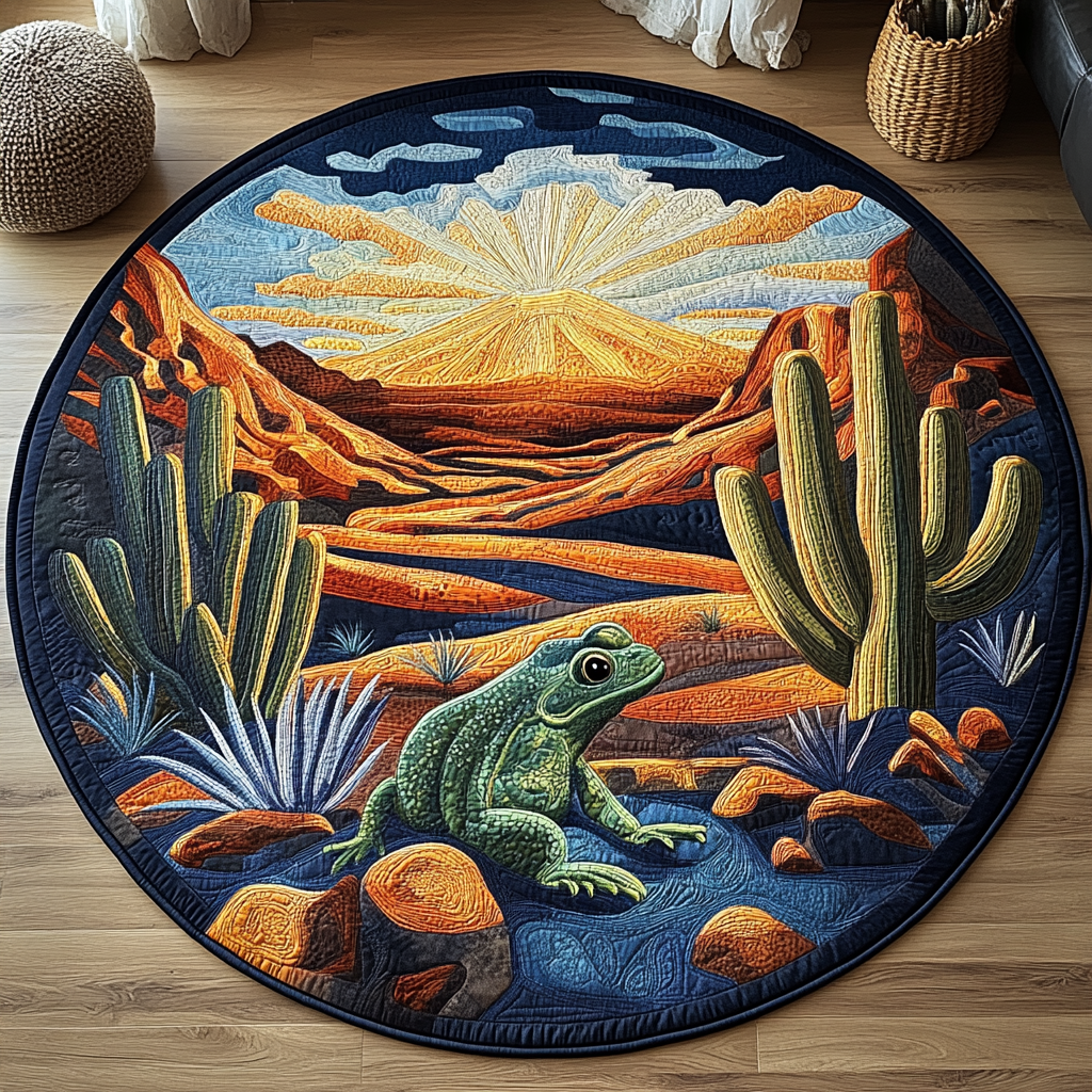 Desert Hopper Quilted Round Mat Living Room Decor Ideas Sentimental Father's Day Gifts