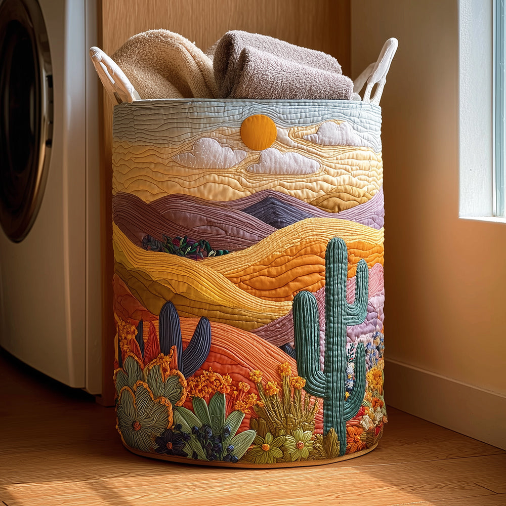 Desert Horizon Quilted Laundry Basket Home And Decor Top Gifts For Mom