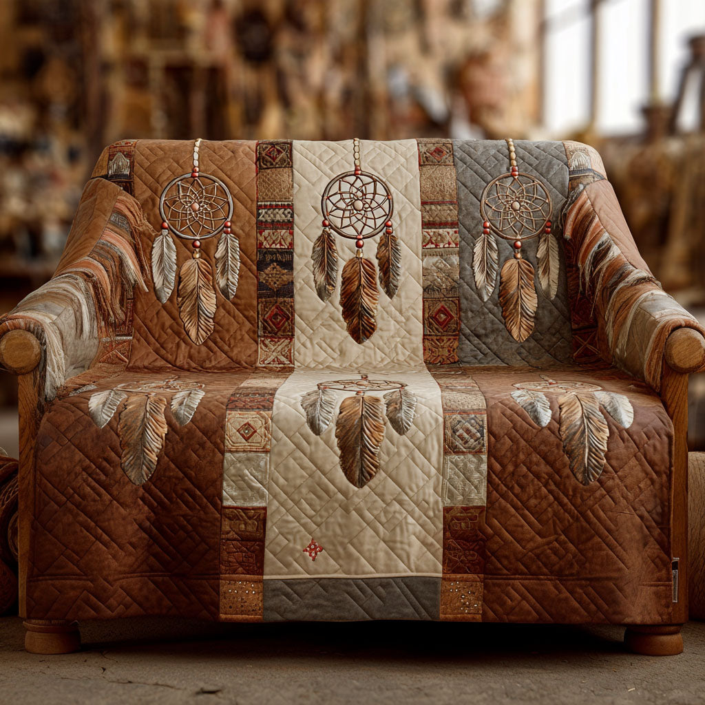 Desert Kaleidoscope Quilted Sofa Cover Sofa Protector Native American Presents