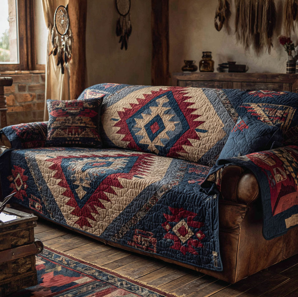 Desert Mirage Quilted Sofa Cover Indoor Decor Native American Mother'S Day Gifts