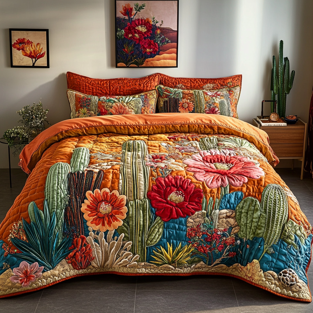 Desert Retreat Quilted Bedding Set Best Comforter Sets Cactus Theme Gifts
