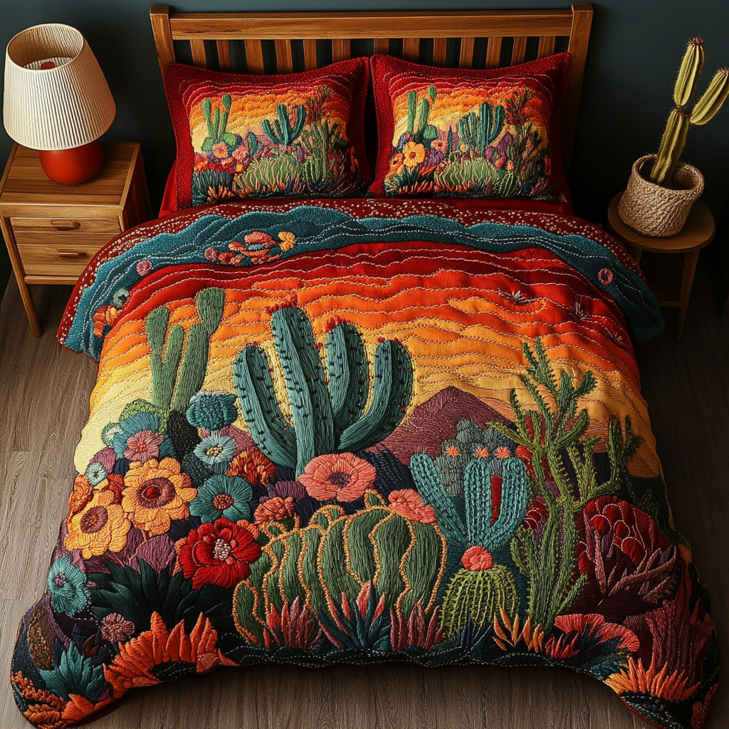 Desert Southwest Blooming Quilted Bedding Set Bedding Ideas Good Birthday Gifts For Your Mom