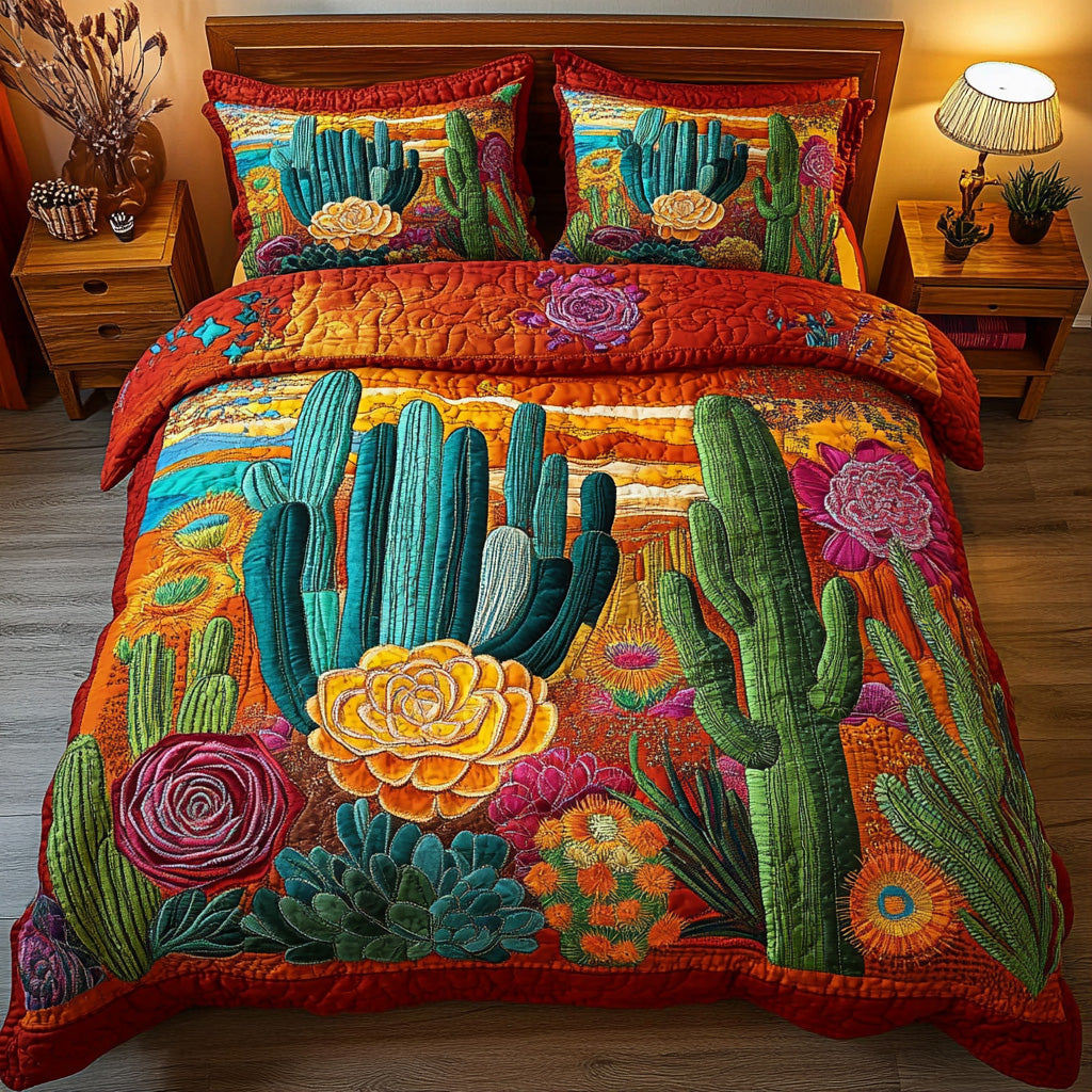 Desert Southwest Blooming Quilted Bedding Set Bedroom Furniture Ideas Presents For Stepmom