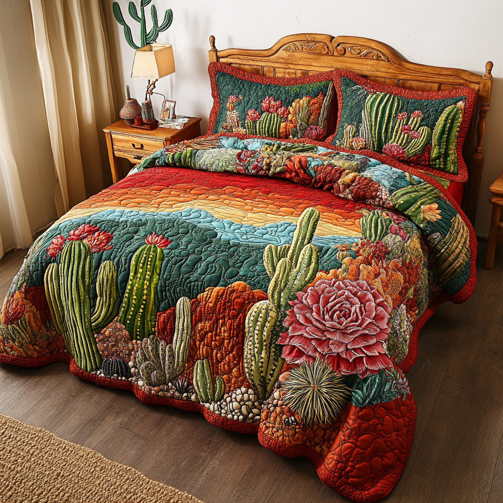 Desert Southwest Blooming Quilted Bedding Set Best Bedding Sets Gifts For Mother In Laws Birthday