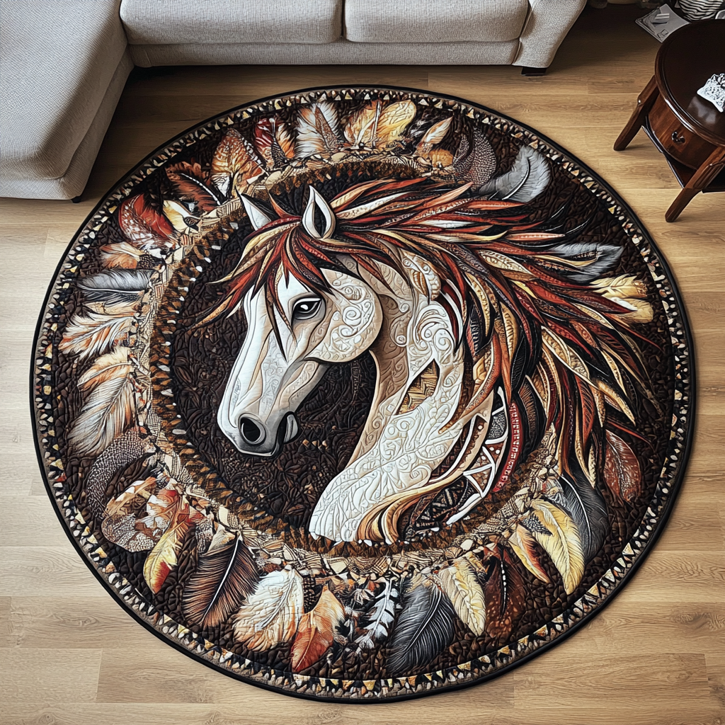Desert Storm Quilted Round Mat Modern Living Room Native American Mother'S Day Gifts
