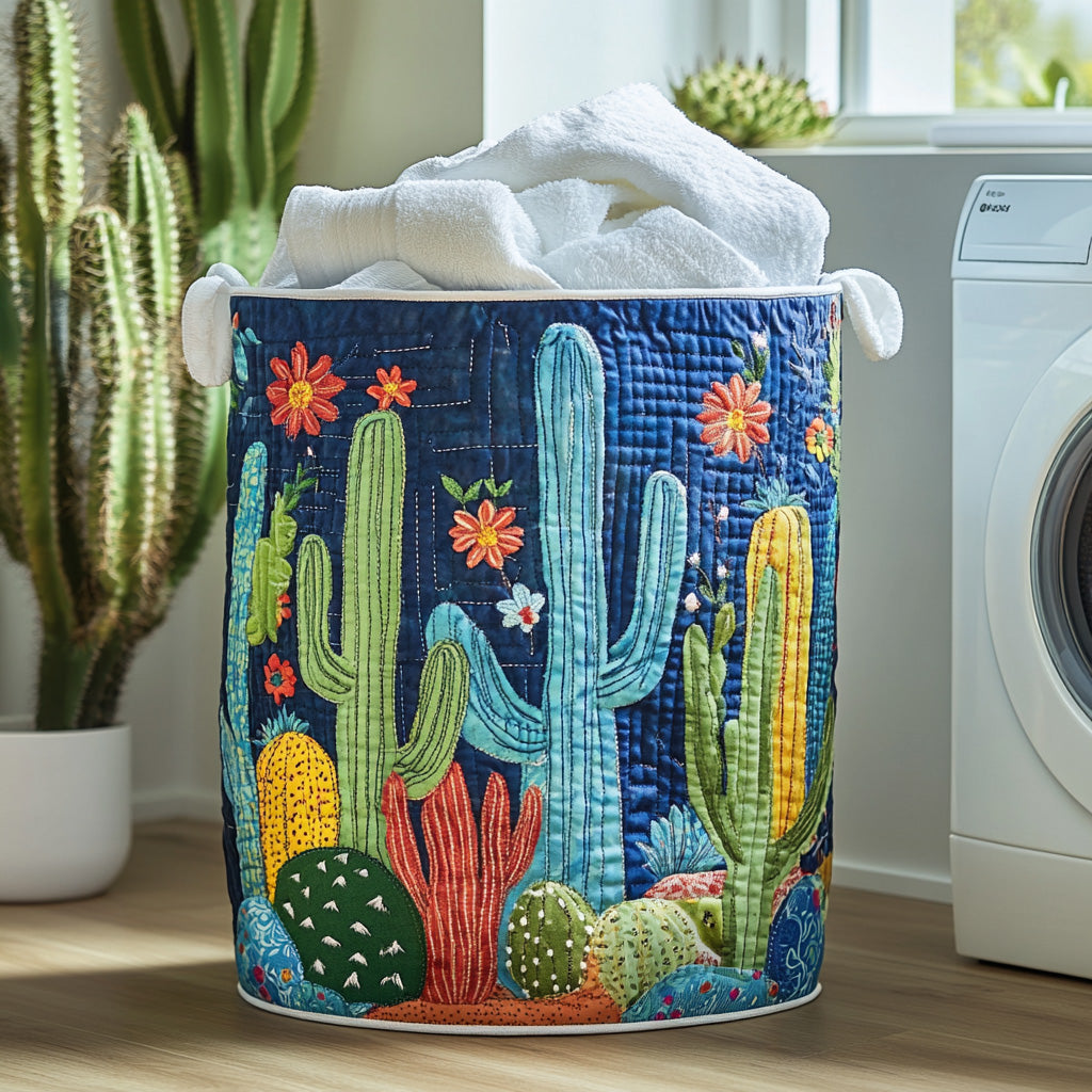 Desert Sunset Quilted Laundry Basket Unique Laundry Hamper Mother's Day Gifts For Coworkers