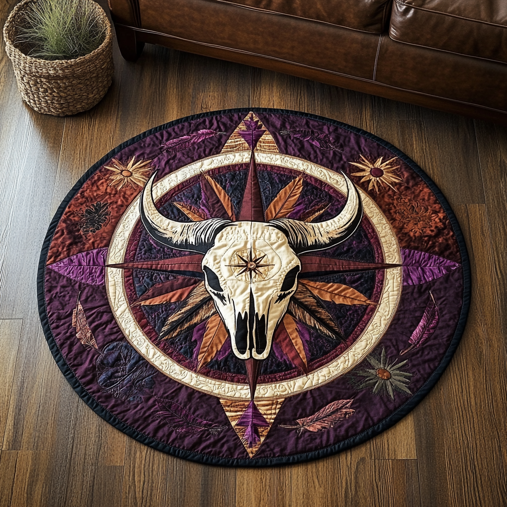 Desert Totem Quilted Round Mat Living Room Theme Ideas Country And Western Gifts