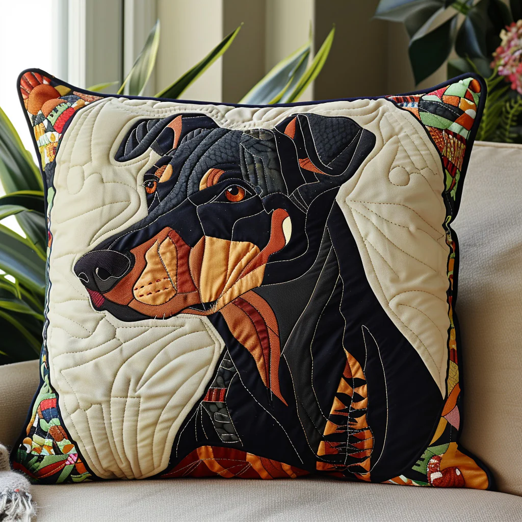 Doberman Prowess Quilted Pillow Case Pillow Protector Covers Gift For Him