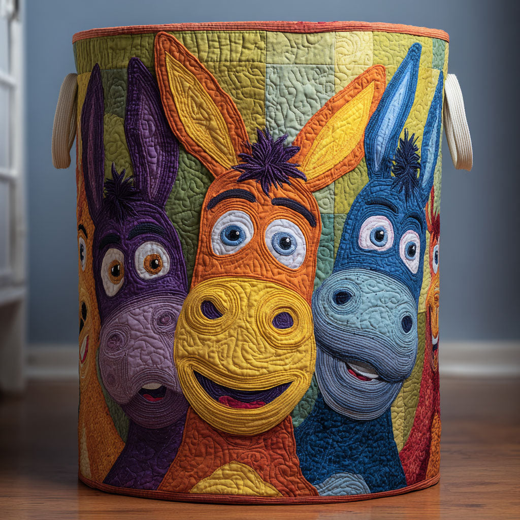 Donkey Circle Quilted Laundry Basket Best Hampers For Families Gift For Mom