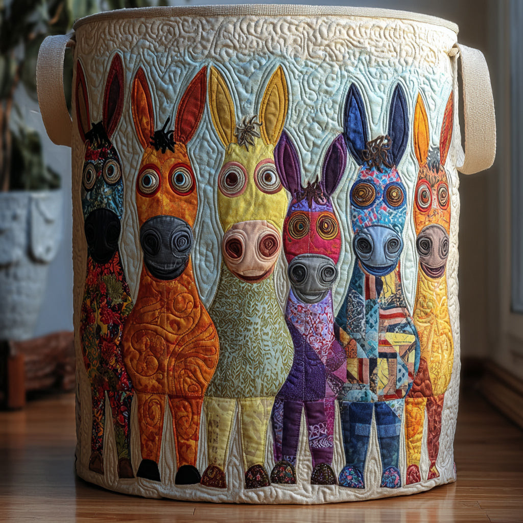 Donkey Daydream Quilted Laundry Basket Best Family Hamper Basket Gift For Men