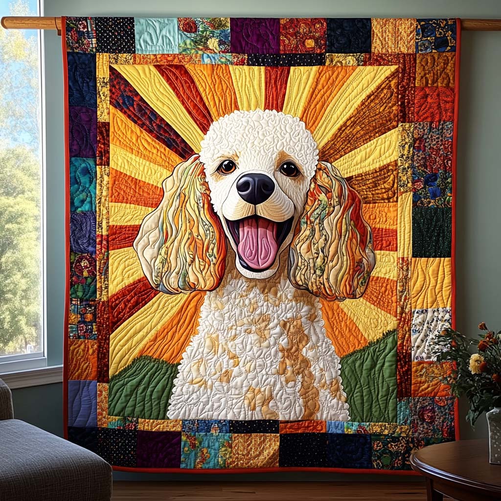 Doodle Delight Quilted Blanket Bedding Decor Funny Gifts For Dog Lovers