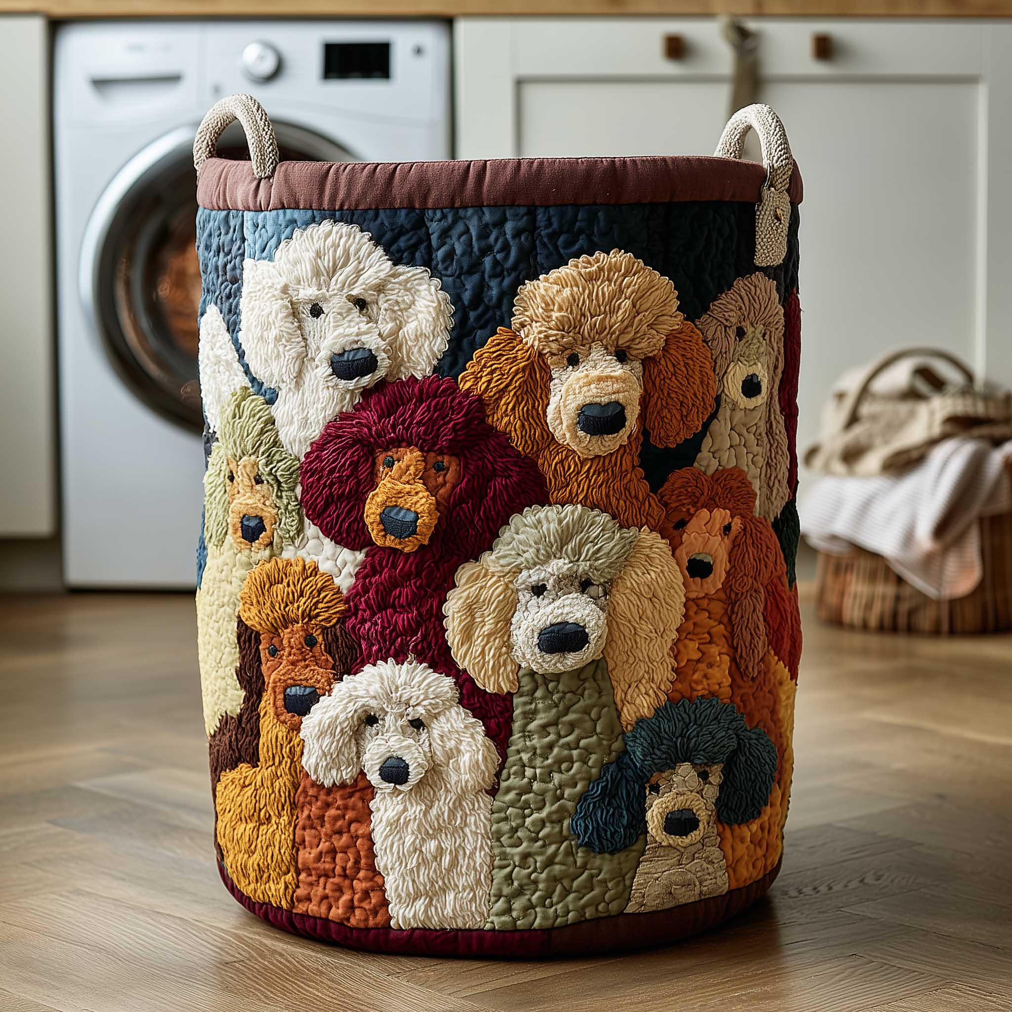 Doodle Friends Quilted Laundry Basket Best Clothes Hamper Unique Gift For Him