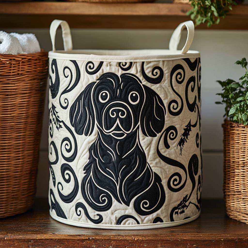 Doodle Spaniel Quilted Laundry Basket Laundry Hamper Dog Lover Gifts For Him