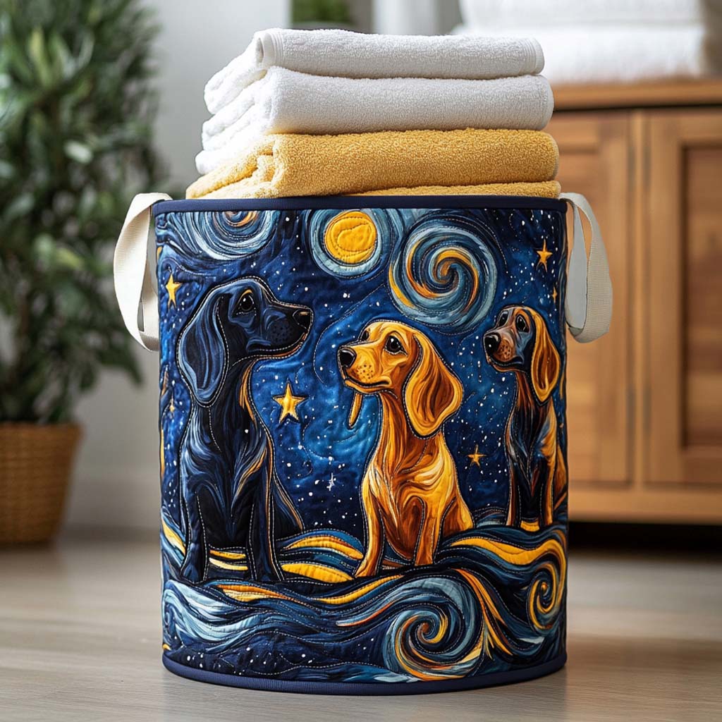 Doxie Charm Quilted Laundry Basket Unique Laundry Hamper Ideas Wiener Dog Gifts For Her
