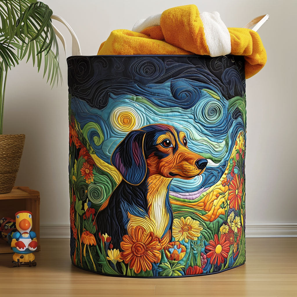 Doxie Dreams Quilted Laundry Basket Unique Laundry Basket Dachshund Things To Buy