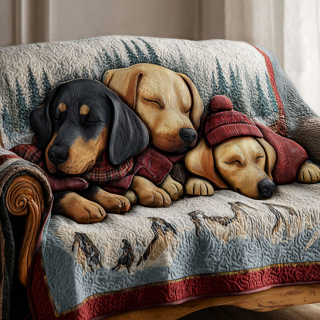 Doxie Dreams Quilted Sofa Cover Seat Covers For Couches Sausage Dog Gifts For Him