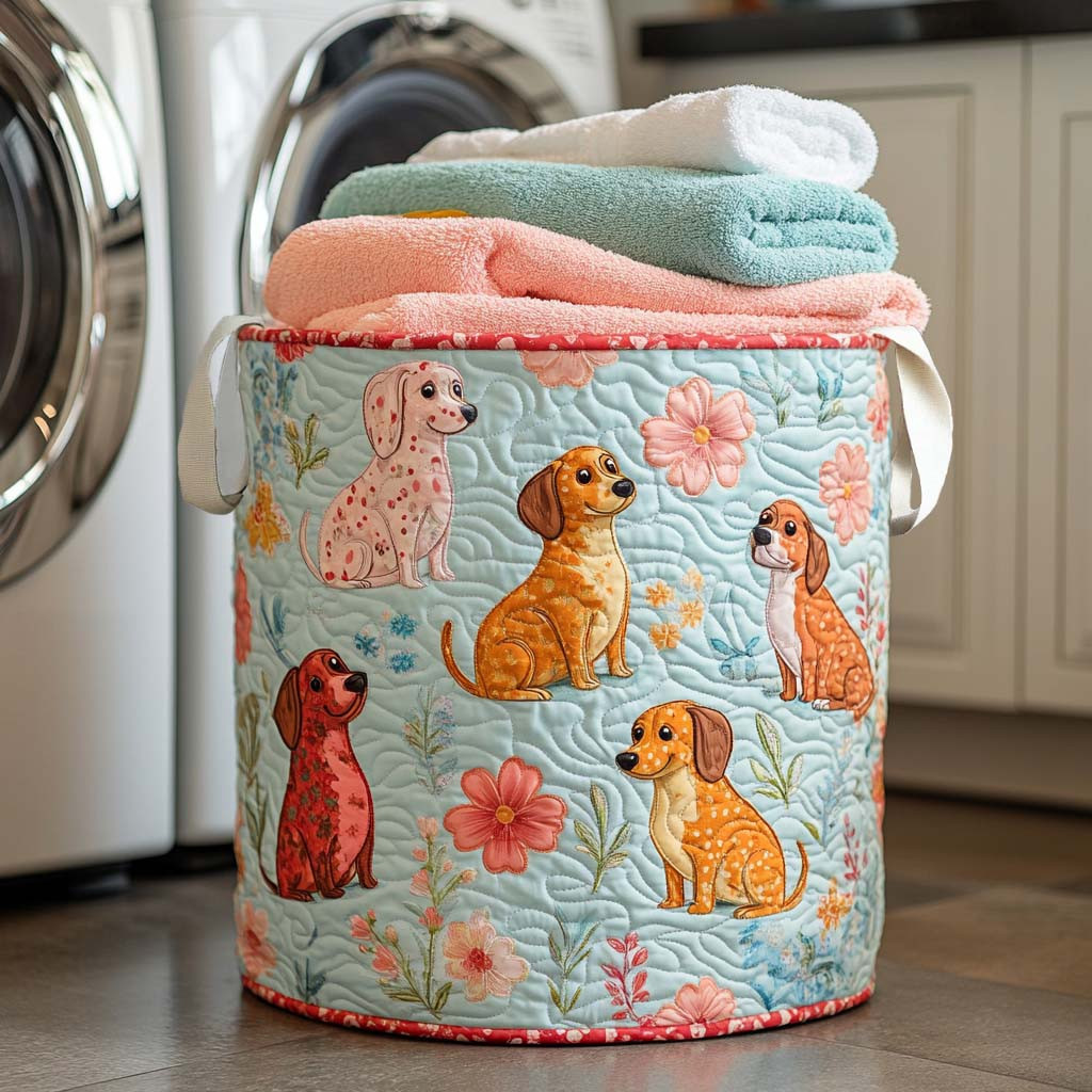 Doxie Home Haven Quilted Laundry Basket Best Looking Laundry Hampers Sausage Dog Presents