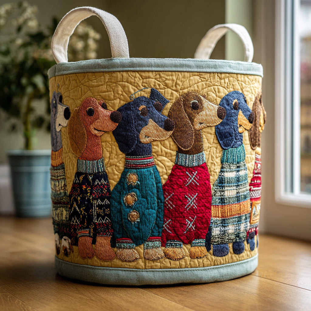 Doxie Row Quilted Laundry Basket Best Bedroom Laundry Decor Gift For Her