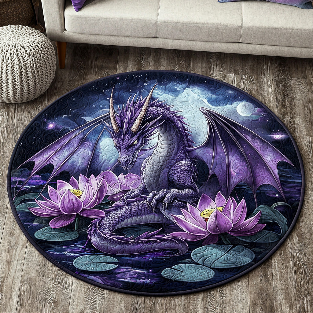 Dragon Bloom Quilted Round Mat Home Decor Shop Dragon Gifts For Men