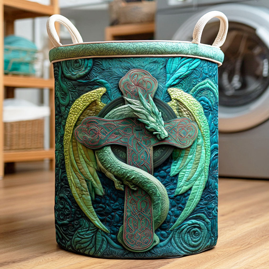 Dragon Cross Quilted Laundry Basket Home Decor Stores Unique Irish Gifts