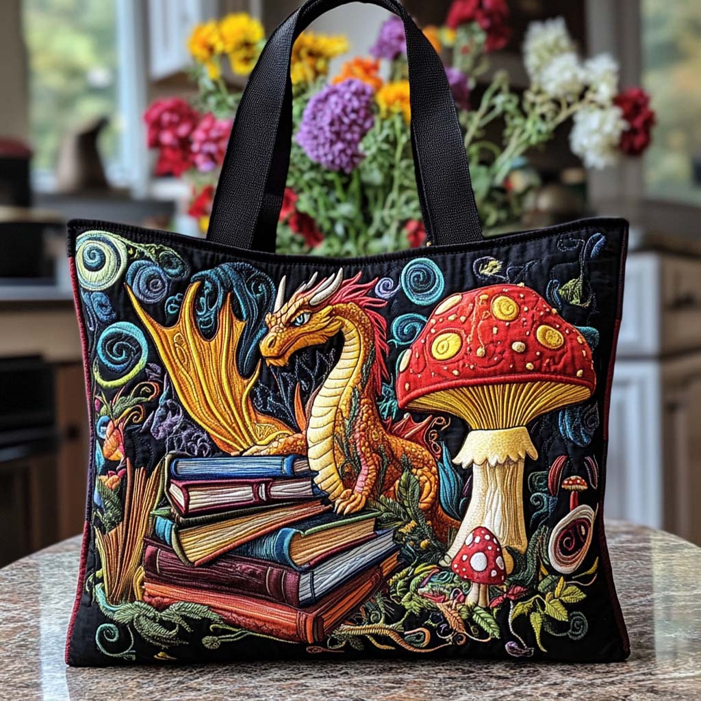 Dragon Ember Glow Quilted Tote Bag Best Ladies Tote Bags Last Minute Birthday Gifts For Mom