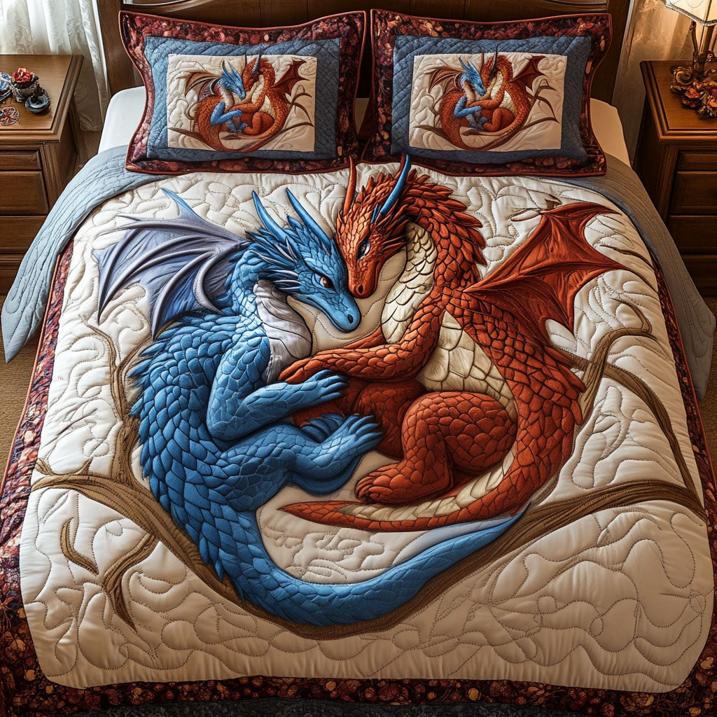 Dragon Embrace Quilted Bedding Set Best Bedding Sets Dragon Gifts For 10 Year Olds