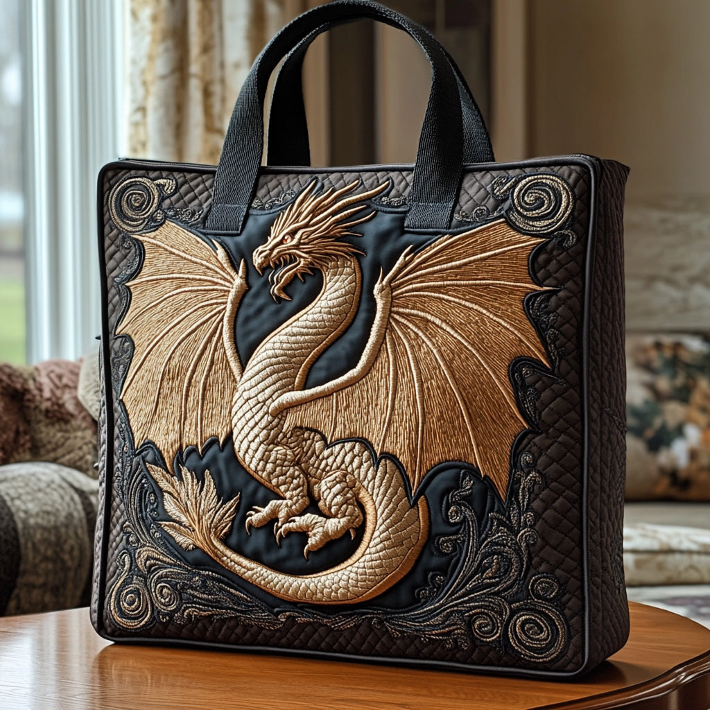 Dragon Fire Quilted Tote Bag Best Everyday Tote Bag Mothers Day Gift Ideas Last Minute