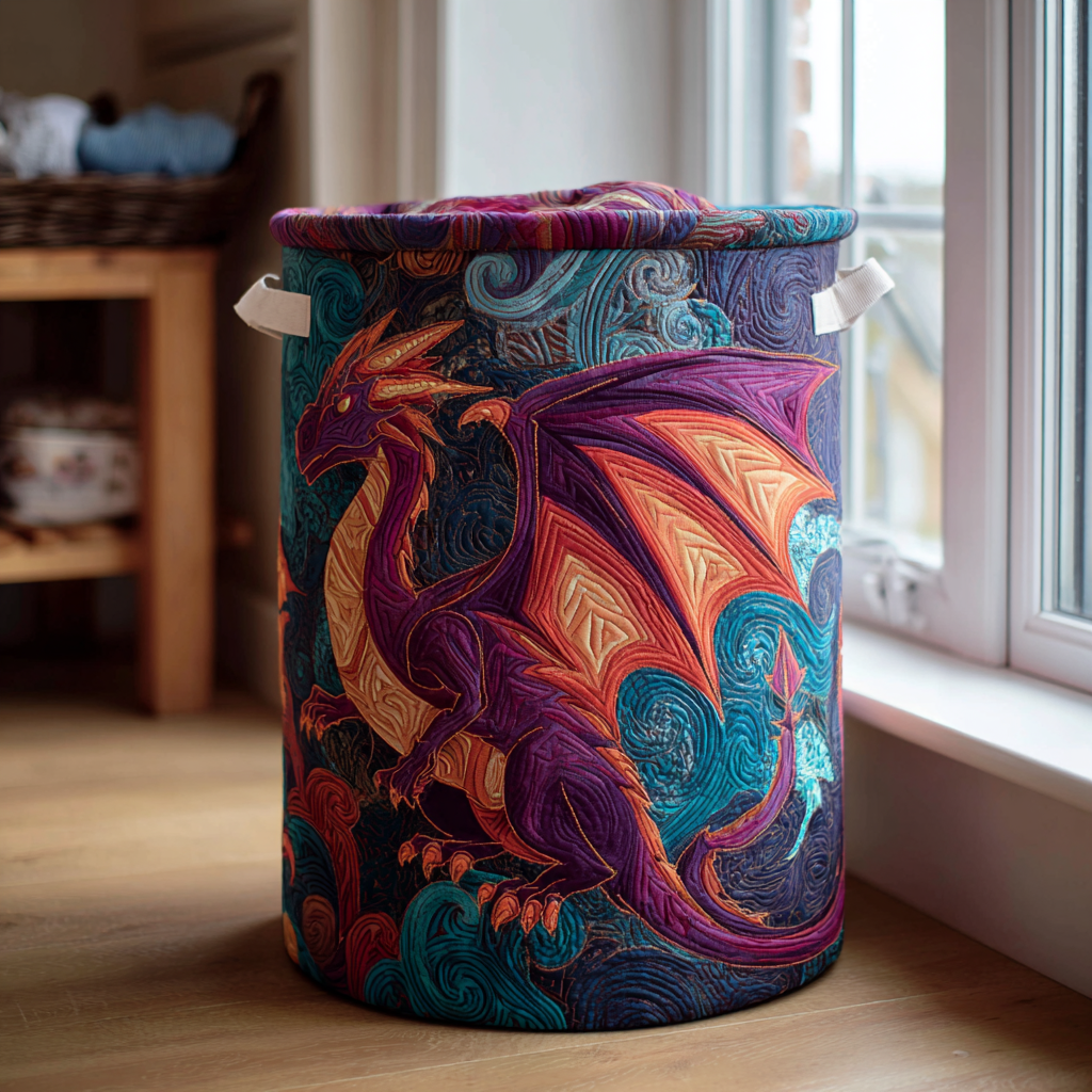 Dragon Flame Quilted Laundry Basket Laundry Decor Ideas Best Dragon Gifts For Christmas