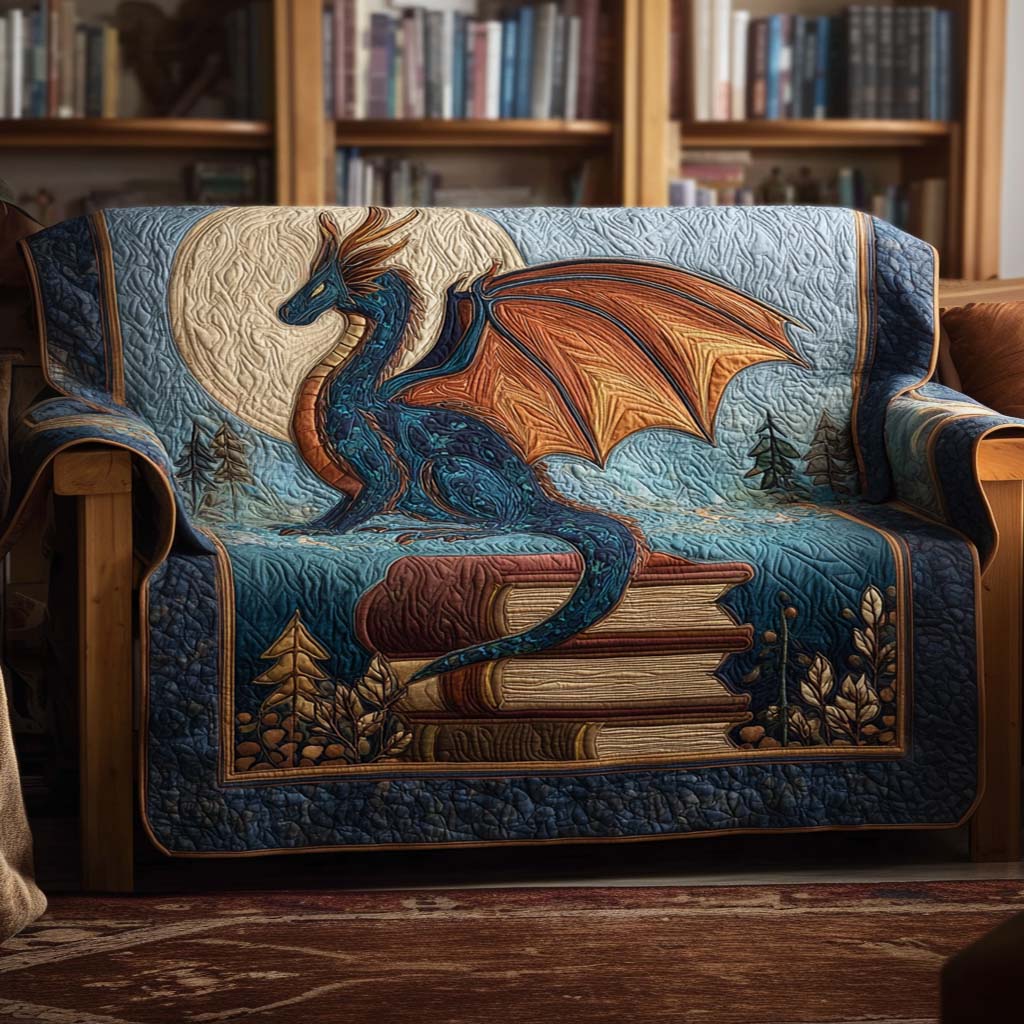 Dragon Gold Hoard Quilted Sofa Cover Sofa Couch Cover Best Gift For Dragon Lovers