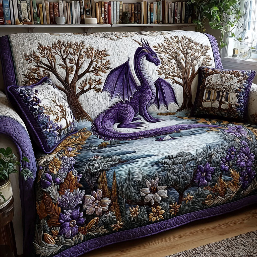 Dragon of Wisdom Quilted Sofa Cover Seat Covers For Couches Presents For Dragon Lovers