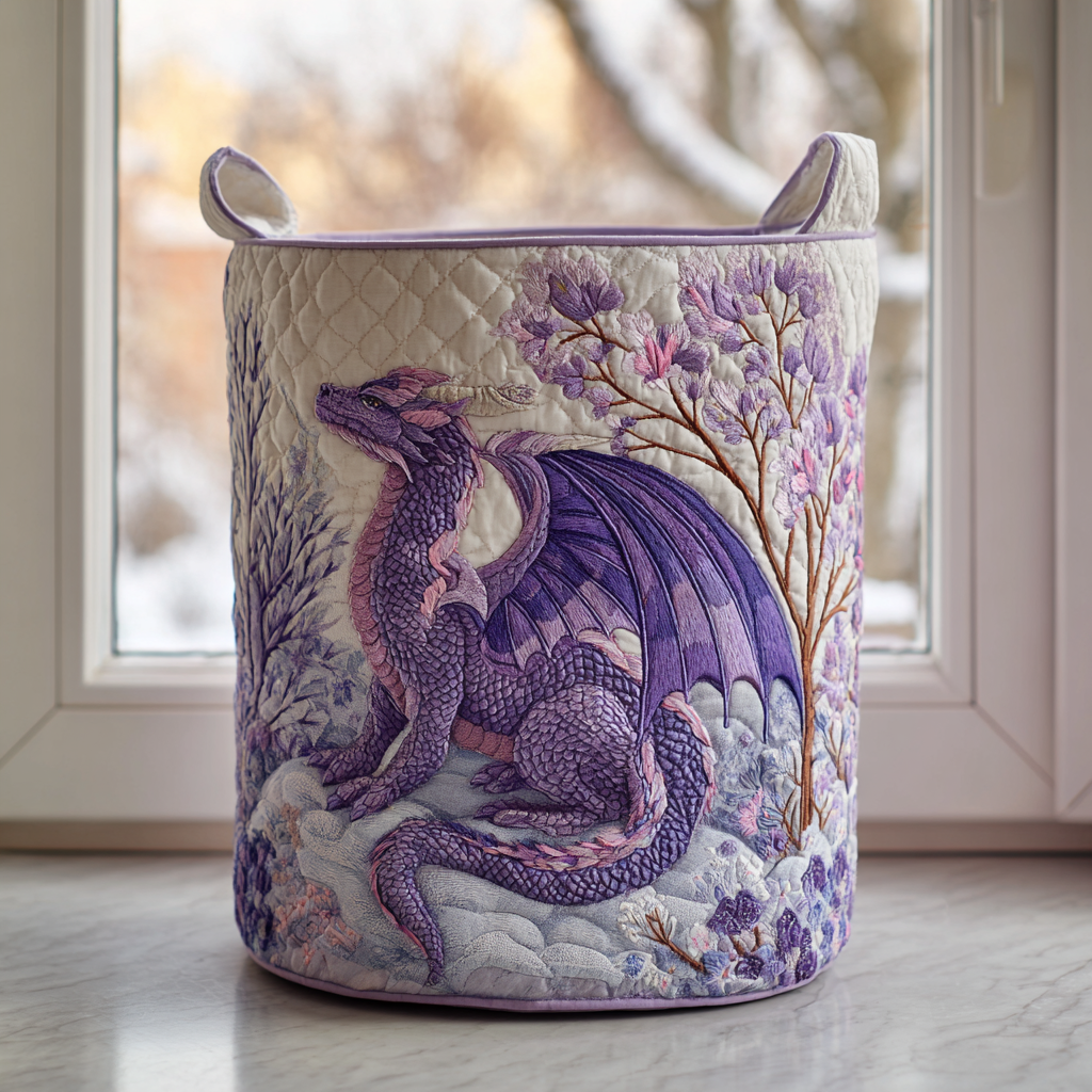 Dragon Realm Quilted Laundry Basket Laundry Hamper Birthday Gifts For Dragon Lovers