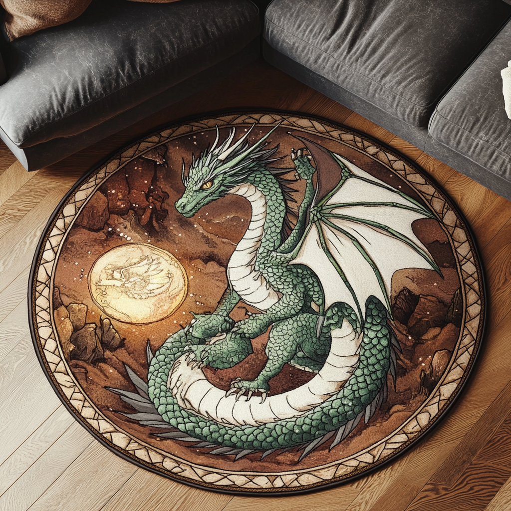 Dragon Realm Quilted Round Mat Round Kitchen Mat Awesome Gifts For Dragon Lovers
