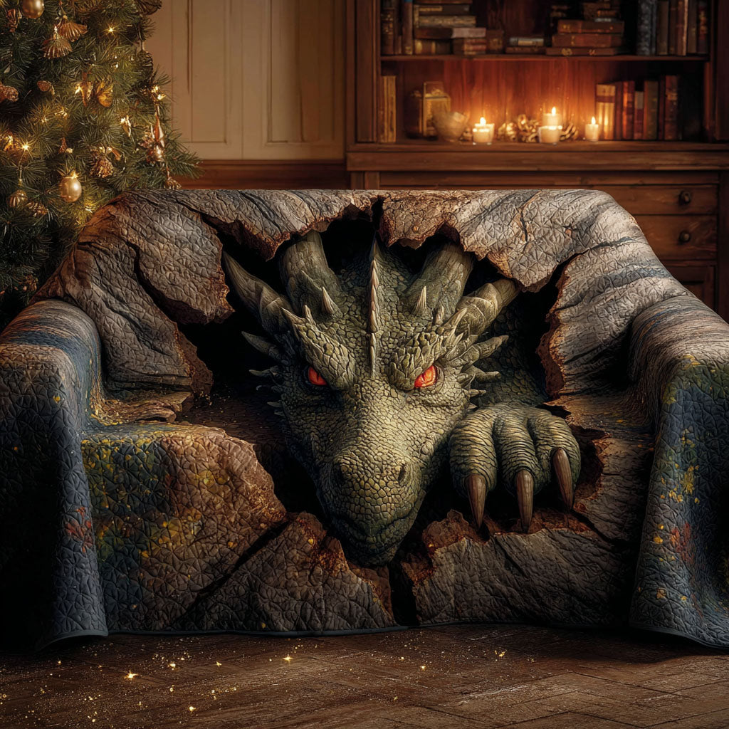 Dragon Shadow Quilted Sofa Cover Couch Cover Gift For Dragon Lover